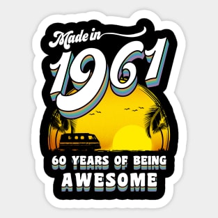 Made in 1961 All Original Parts 60 Birthday Gift Sticker